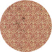 Square Patterned Red Rug, pat2614brn