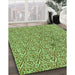 Patterned Olive Green Rug in Family Room, pat2614grn