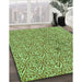 Machine Washable Transitional Olive Green Rug in a Family Room, wshpat2614grn