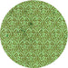 Square Patterned Olive Green Rug, pat2614grn