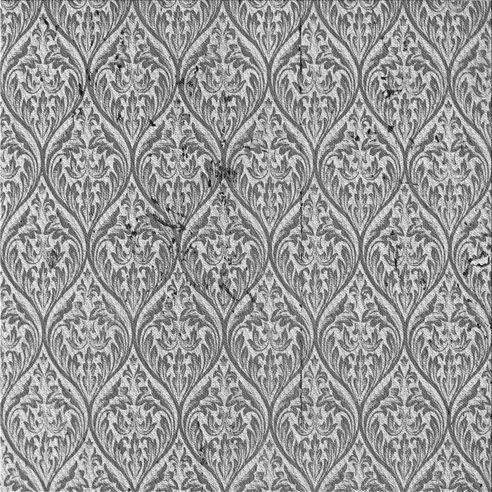 Round Patterned Platinum Silver Gray Rug, pat2614gry