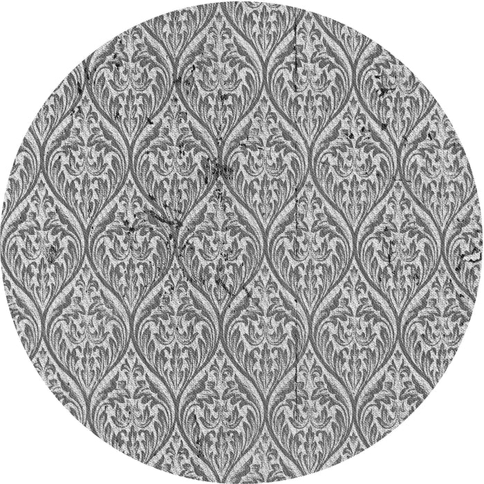 Square Patterned Platinum Silver Gray Rug, pat2614gry