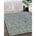 Patterned Blue Rug in Family Room, pat2614lblu