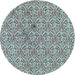 Square Patterned Blue Rug, pat2614lblu