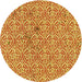 Square Machine Washable Transitional Bold Yellow Rug in a Living Room, wshpat2614yw