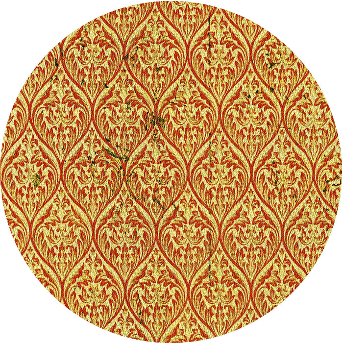 Square Patterned Bold Yellow Rug, pat2614yw
