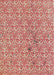 Machine Washable Transitional Red Rug, wshpat2614