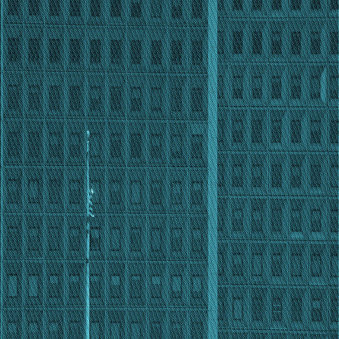 Patterned Dark Cyan Green Rug, pat2615lblu