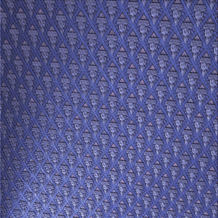 Round Patterned Blue Rug, pat2616blu