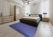 Patterned Blue Rug in a Bedroom, pat2616blu