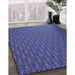 Machine Washable Transitional Blue Rug in a Family Room, wshpat2616blu