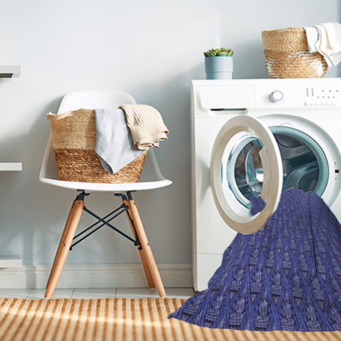Machine Washable Transitional Blue Rug in a Washing Machine, wshpat2616blu