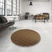 Round Patterned Red Brown Rug in a Office, pat2616brn