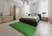 Patterned Deep Emerald Green Rug in a Bedroom, pat2616grn