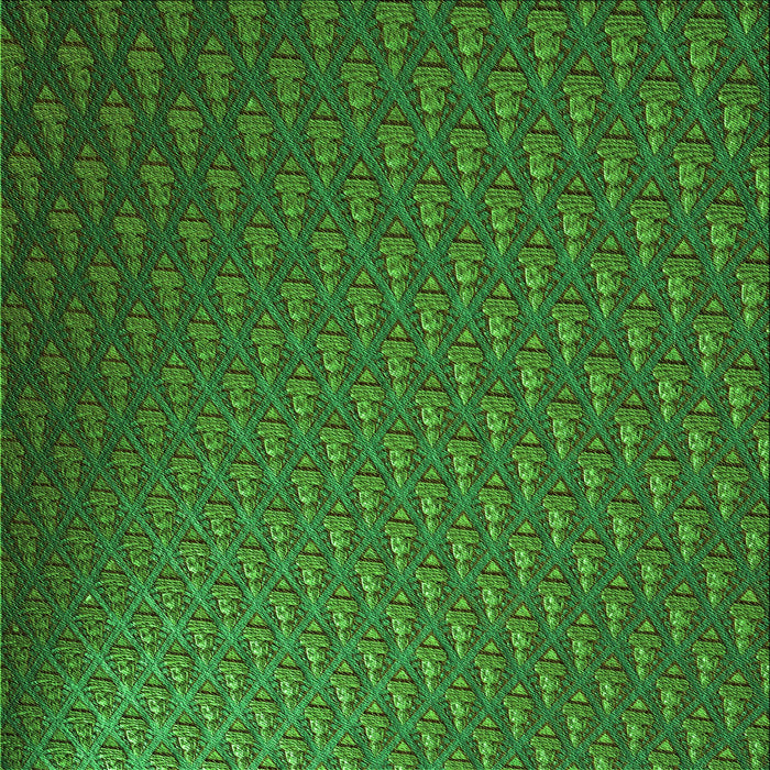 Round Patterned Deep Emerald Green Rug, pat2616grn