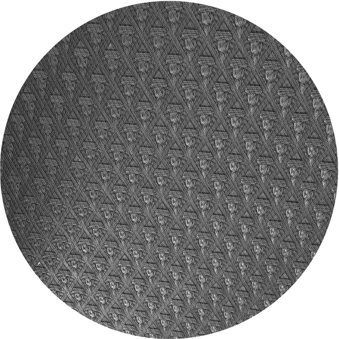 Square Patterned Platinum Gray Rug, pat2616gry