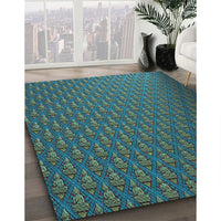 Patterned Charcoal Blue Rug, pat2616lblu