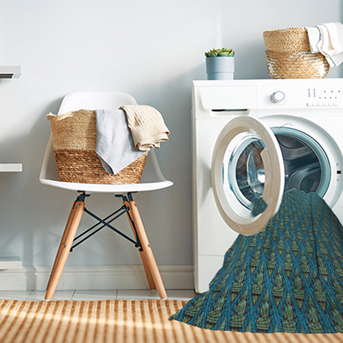 Machine Washable Transitional Charcoal Blue Rug in a Washing Machine, wshpat2616lblu