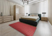 Patterned Red Rug in a Bedroom, pat2616rd