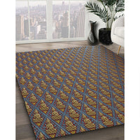 Patterned Khaki Green Novelty Rug, pat2616