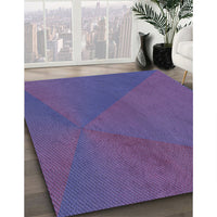 Patterned Medium Slate Blue Rug, pat2617blu