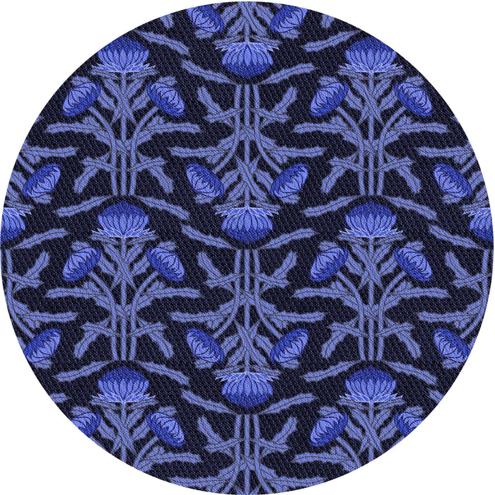 Square Patterned Night Blue Rug, pat2618blu