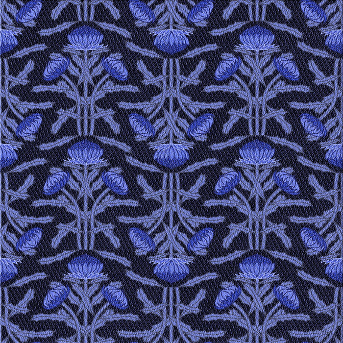 Round Machine Washable Transitional Night Blue Rug, wshpat2618blu