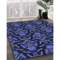 Patterned Night Blue Rug, pat2618blu