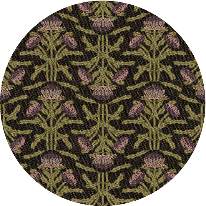 Square Patterned Midnight Gray Rug, pat2618brn