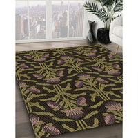 Patterned Midnight Gray Rug, pat2618brn