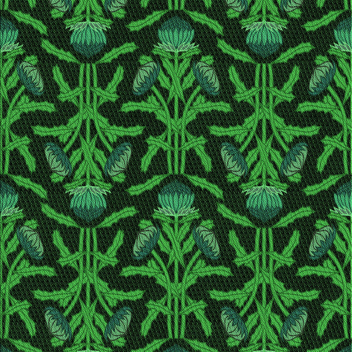 Machine Washable Transitional Dark Forest Green Rug, wshpat2618grn