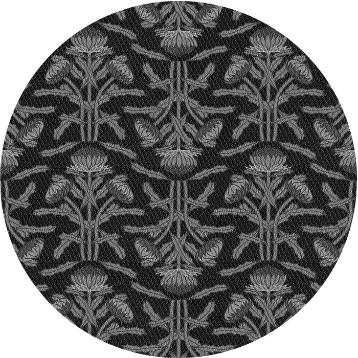 Square Patterned Smokey Gray Rug, pat2618gry