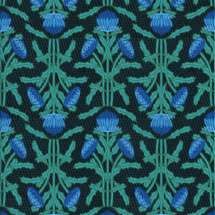 Patterned Deep Teal Green Rug, pat2618lblu