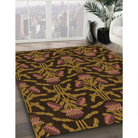 Patterned Black Brown Rug, pat2618org