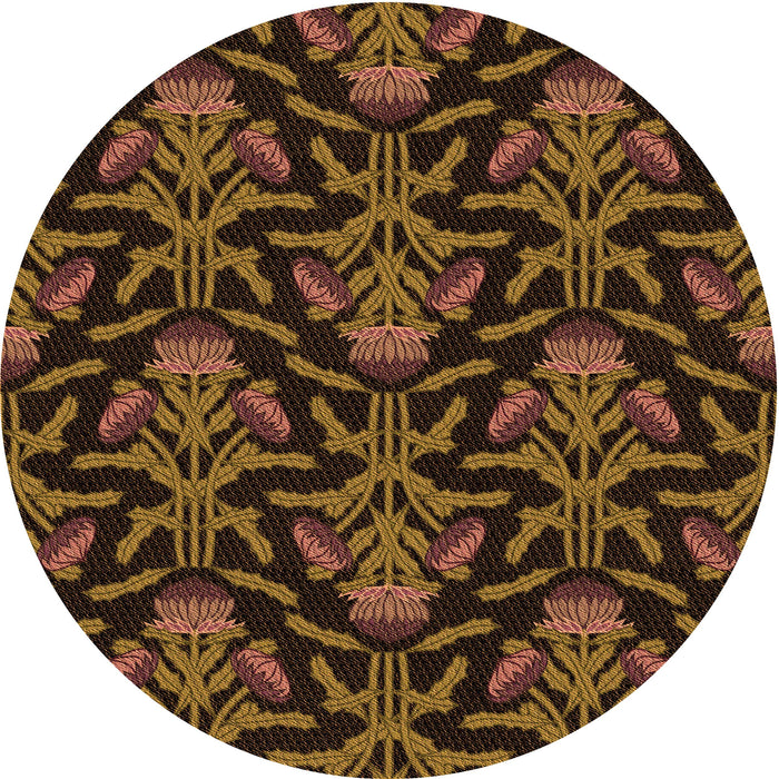 Square Patterned Black Brown Rug, pat2618org