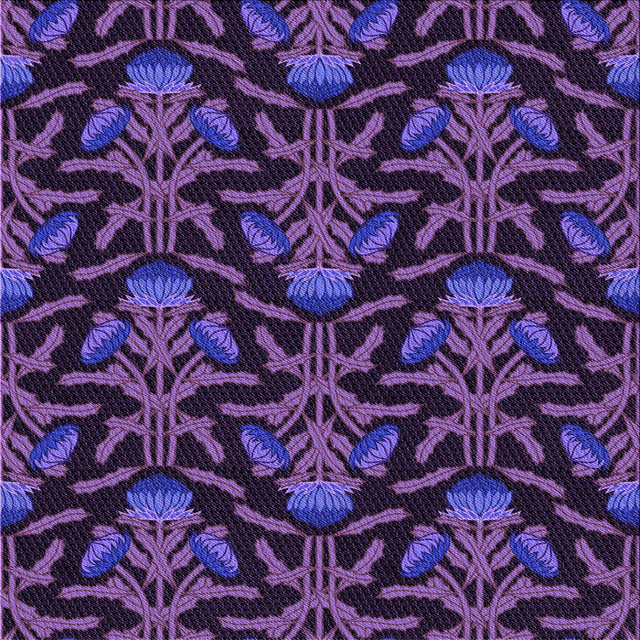 Round Patterned Dark Orchid Purple Rug, pat2618pur