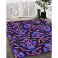 Patterned Dark Orchid Purple Rug, pat2618pur