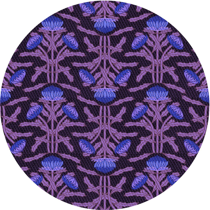 Square Machine Washable Transitional Dark Orchid Purple Rug in a Living Room, wshpat2618pur