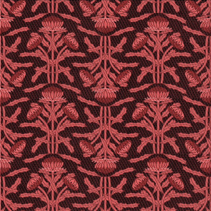 Round Patterned Red Rug, pat2618rd