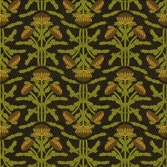 Round Machine Washable Transitional Dark Yellow Green Rug, wshpat2618yw