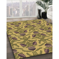 Patterned Yellow Rug, pat2619brn