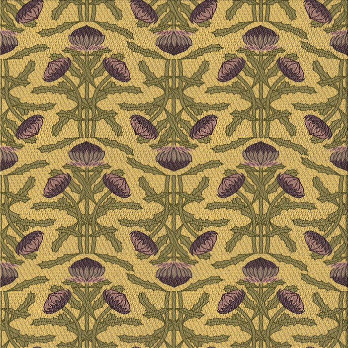 Round Machine Washable Transitional Yellow Rug, wshpat2619brn