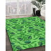 Machine Washable Transitional Neon Green Rug in a Family Room, wshpat2619grn