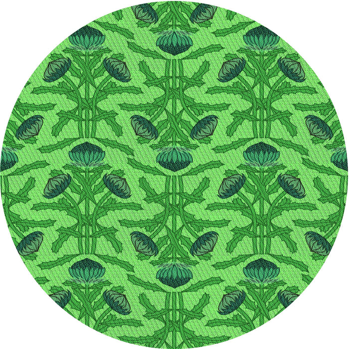 Square Patterned Neon Green Rug, pat2619grn