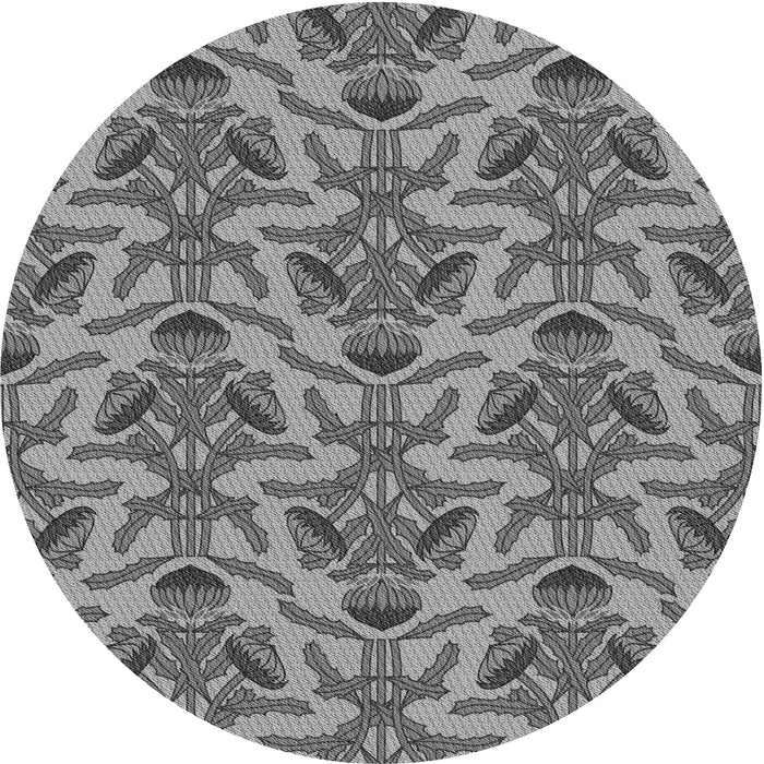 Square Patterned Dark Gray Rug, pat2619gry