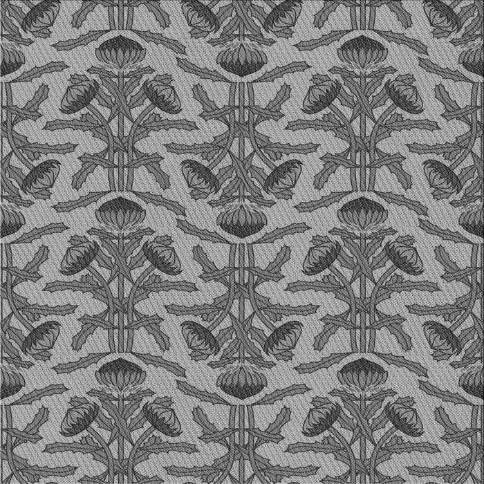 Round Patterned Dark Gray Rug, pat2619gry