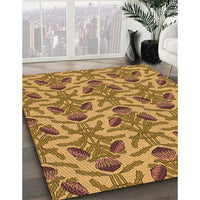 Patterned Mahogany Brown Rug, pat2619org