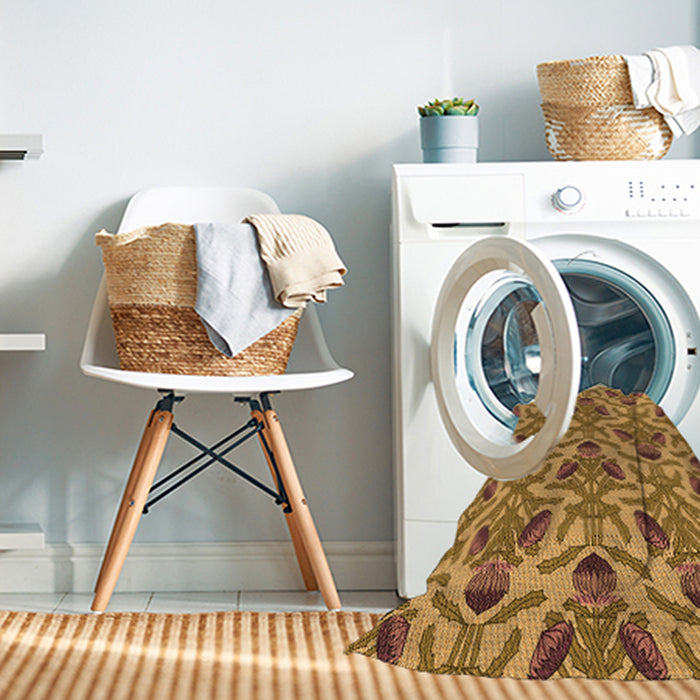 Machine Washable Transitional Mahogany Brown Rug in a Washing Machine, wshpat2619org