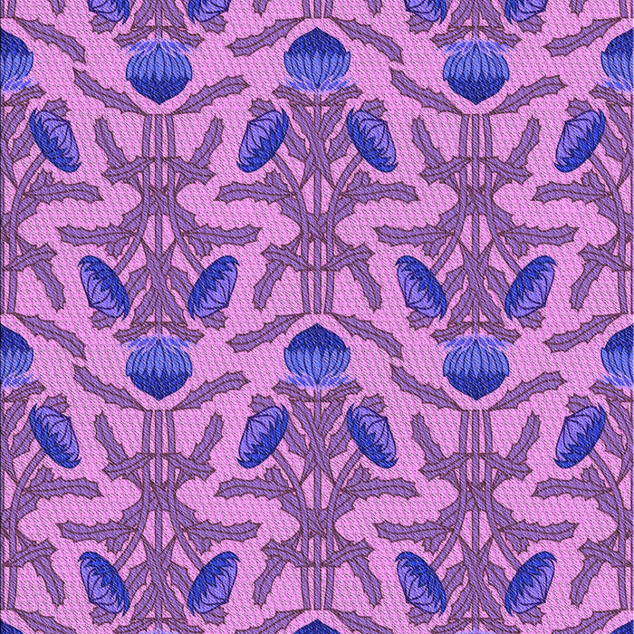 Machine Washable Transitional Purple Rug, wshpat2619pur