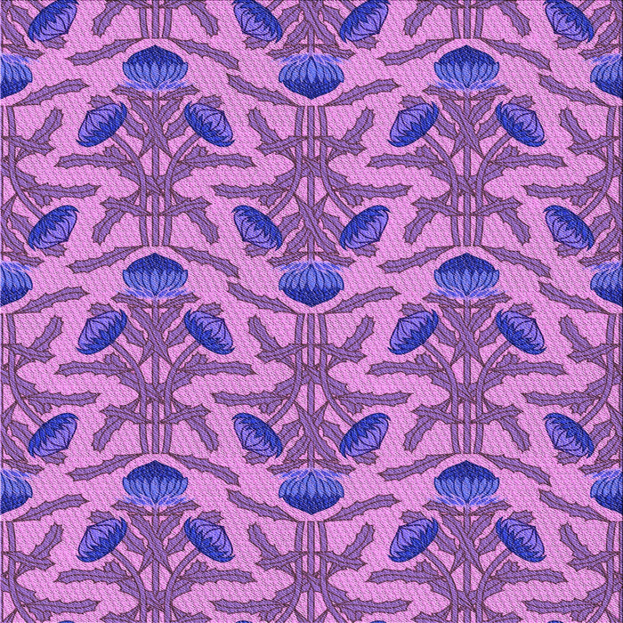 Round Patterned Purple Rug, pat2619pur